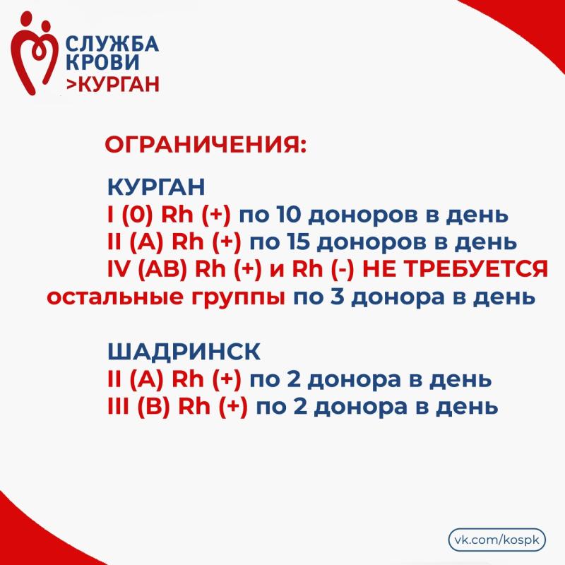 Жителей Курганской области приглашают стать донорами