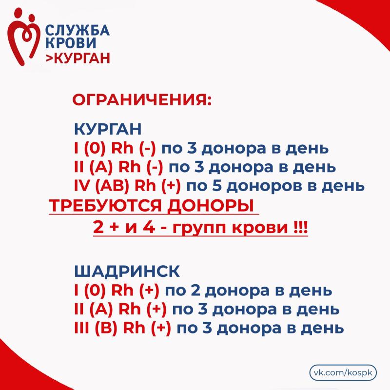 Жителей Курганской области приглашают стать донорами