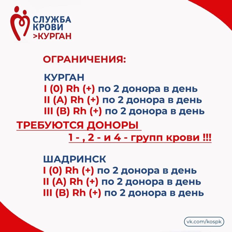 Жителей Курганской области приглашают стать донорами  