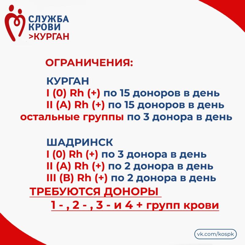 Жителей Курганской области приглашают стать донорами