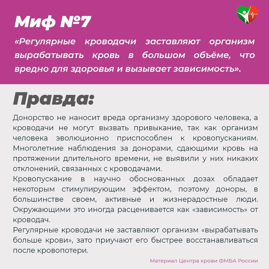 Мифы о донорстве крови