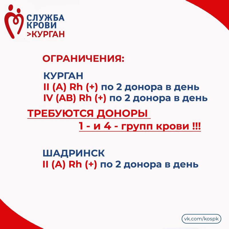 Жителей  Курганской области приглашают стать донорами ⁣