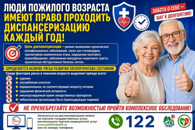 Люди пожилого возраста имеют право проходить диспансеризацию каждый год. ﻿