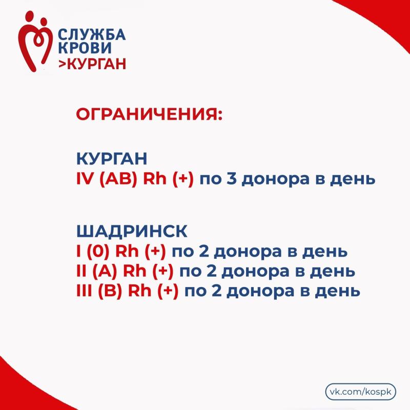 Жителей Курганской области приглашают стать донорами